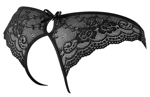 Cottelli LINGERIE - Seksowne Koronkowe Figi Z Wycięciami I Kokardkami Czarne S Cottelli LINGERIE - Seksowne Koronkowe Figi Z Wycięciami I Kokardkami Czarne S