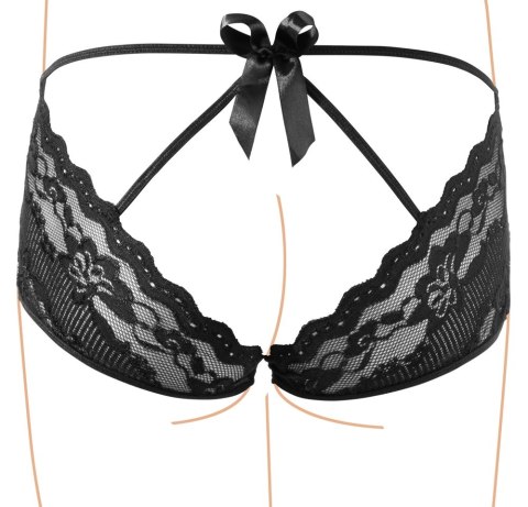 Cottelli LINGERIE - Seksowne Koronkowe Majteczki Z Odkrytym Tyłem I Kokardą Czarne M Cottelli LINGERIE - Seksowne Koronkowe Majteczki Z Odkrytym Tyłem I Kokardą Czarne M