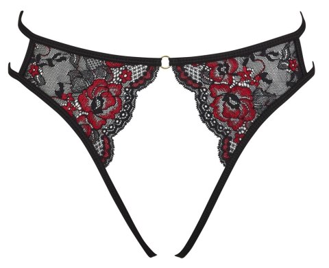 Cottelli LINGERIE - Seksowne Mocno Wycięte Koronkowe Majteczki Czarno-Czerwony S-L Cottelli LINGERIE - Seksowne Mocno Wycięte Koronkowe Majteczki Czarno-Czerwony S-L