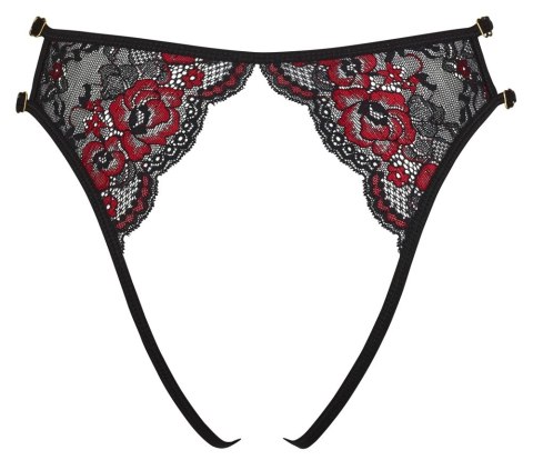 Cottelli LINGERIE - Seksowne Mocno Wycięte Koronkowe Majteczki Czarno-Czerwony S-L Cottelli LINGERIE - Seksowne Mocno Wycięte Koronkowe Majteczki Czarno-Czerwony S-L