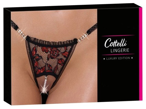 Cottelli LINGERIE - Stringi Z Delikatnej Kwiatowej Koronki Z Perełkami W Kroczu M/L Cottelli LINGERIE - Stringi Z Delikatnej Kwiatowej Koronki Z Perełkami W Kroczu M/L