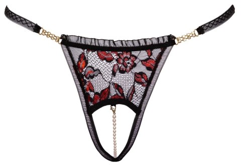 Cottelli LINGERIE - Stringi Z Delikatnej Kwiatowej Koronki Z Perełkami W Kroczu M/L Cottelli LINGERIE - Stringi Z Delikatnej Kwiatowej Koronki Z Perełkami W Kroczu M/L