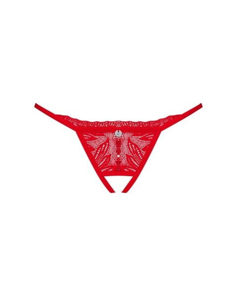 Obsessive - Seksowne Koronkowe Czerwone Stringi Bez Krocza Chilisa XS/S Obsessive - Seksowne Koronkowe Czerwone Stringi Bez Krocza Chilisa XS/S