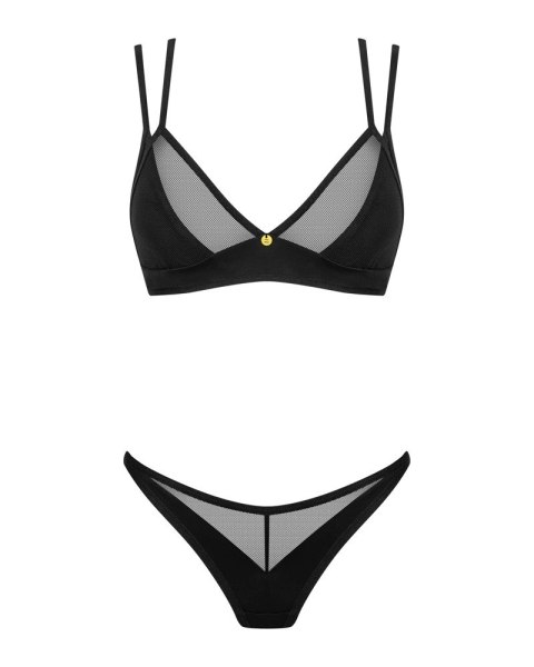 Obsessive - Biustonosz I Stringi Z Elastycznej Siateczki Nesari Czarny XS/S Obsessive - Biustonosz I Stringi Z Elastycznej Siateczki Nesari Czarny XS/S