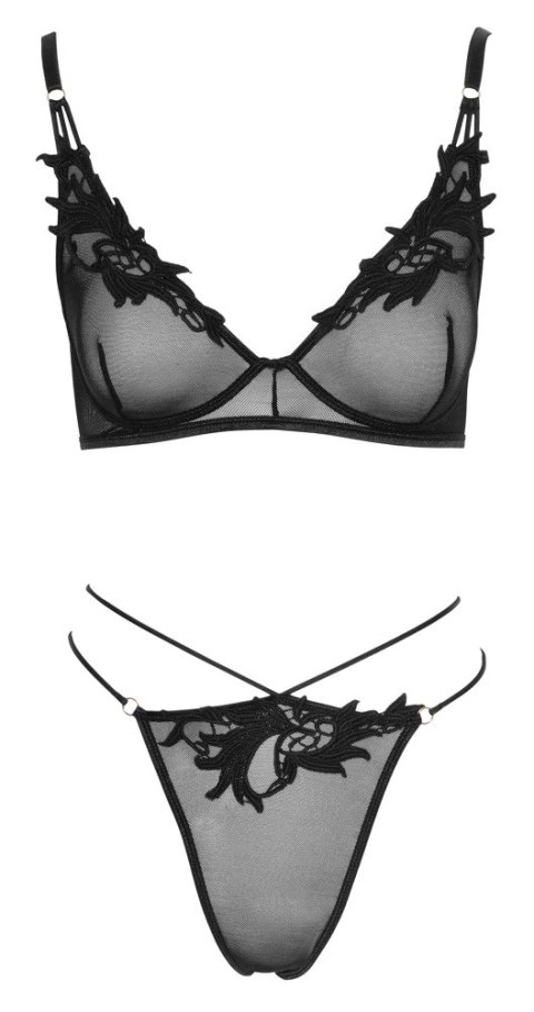 Cottelli LINGERIE - Seksowny Siateczkowy Biustonosz I Stringi Na Cienkich Sznureczkach M Cottelli LINGERIE - Seksowny Siateczkowy Biustonosz I Stringi Na Cienkich Sznureczkach M
