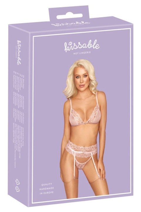 Kissable - Seksowny Koronkowy Różowy Komplecik L/XL Kissable - Seksowny Koronkowy Różowy Komplecik L/XL