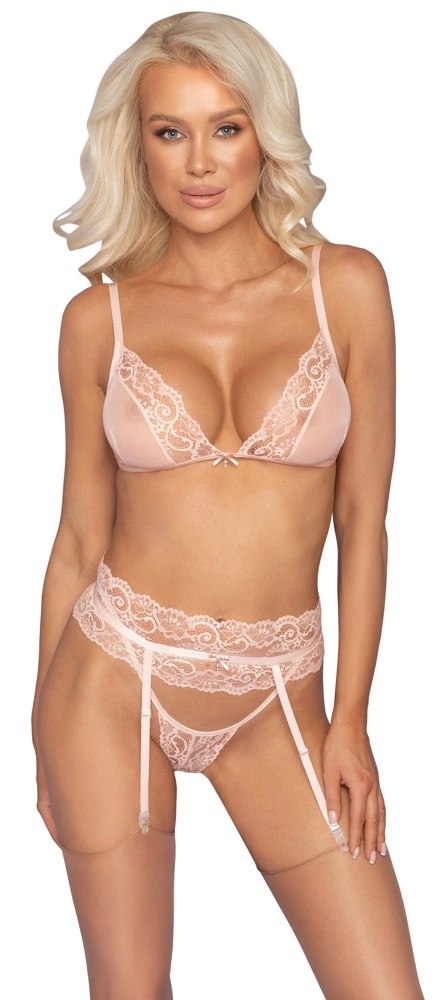 Kissable - Seksowny Koronkowy Różowy Komplecik L/XL Kissable - Seksowny Koronkowy Różowy Komplecik L/XL