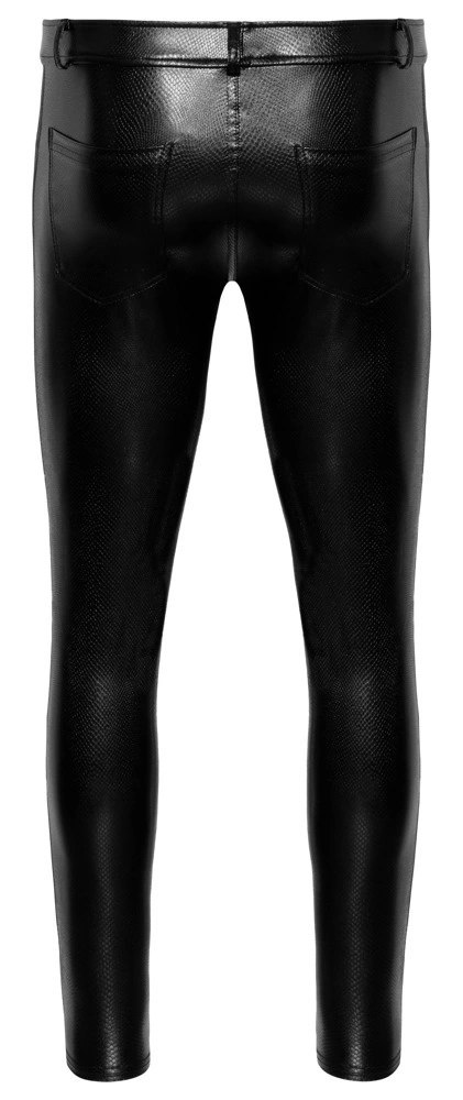 Noir - Proste Matowe Spodnie Męskie Skóra Węża Czarne 2XL Noir - Proste Matowe Spodnie Męskie Skóra Węża Czarne 2XL
