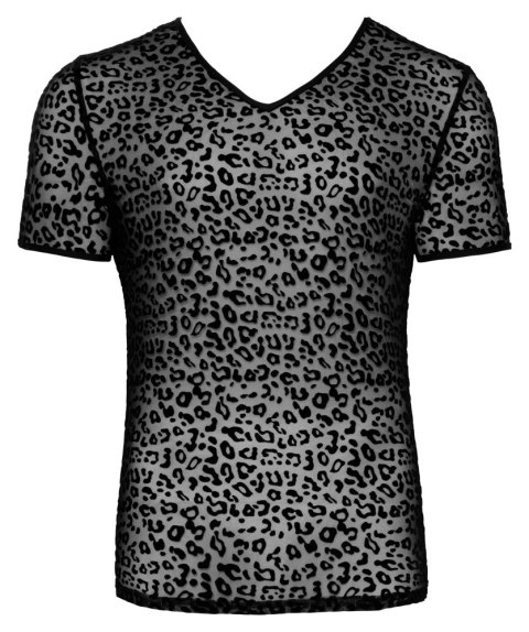 Noir - Seksowna Męska Koszulka Prześwitująca Czarna Panterka 2XL Noir - Seksowna Męska Koszulka Prześwitująca Czarna Panterka 2XL