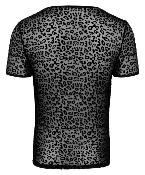 Noir - Seksowna Męska Koszulka Prześwitująca Czarna Panterka 2XL Noir - Seksowna Męska Koszulka Prześwitująca Czarna Panterka 2XL