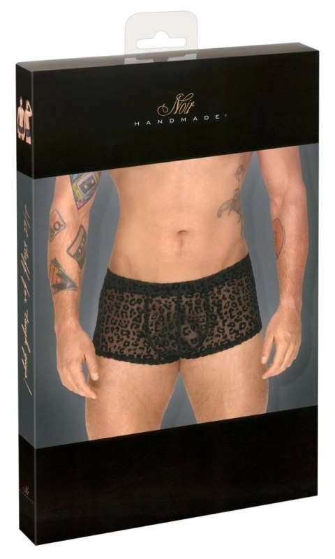 Noir - Seksowne Prześwitujące Bokserki Męskie Panterka Czarne 2XL Noir - Seksowne Prześwitujące Bokserki Męskie Panterka Czarne 2XL