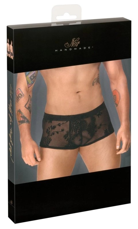 Noir - Seksowne Prześwitujące Bokserki Męskie Z Kwiatowym Wzorem Czarne 2XL Noir - Seksowne Prześwitujące Bokserki Męskie Z Kwiatowym Wzorem Czarne 2XL