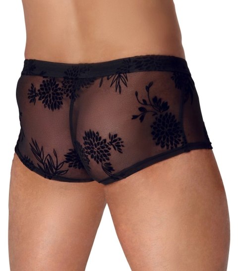 Noir - Seksowne Prześwitujące Bokserki Męskie Z Kwiatowym Wzorem Czarne 2XL Noir - Seksowne Prześwitujące Bokserki Męskie Z Kwiatowym Wzorem Czarne 2XL