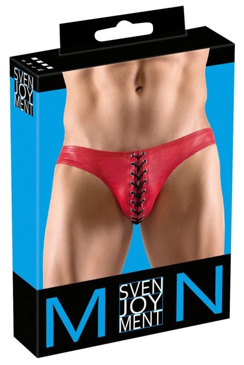 Svenjoyment - Męskie Czerwone Slipy Z Czarnym Sznurowaniem Na Penisa L Svenjoyment - Męskie Czerwone Slipy Z Czarnym Sznurowaniem Na Penisa L