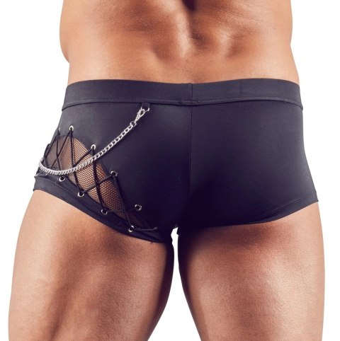 Svenjoyment - Męskie Stylowe Bokserki Z Łańcuszkiem I Zamkiem Z Przodu Czarne 2XL Svenjoyment - Męskie Stylowe Bokserki Z Łańcuszkiem I Zamkiem Z Przodu Czarne 2XL