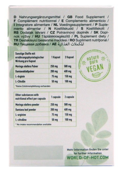Pondzuające Tabletki Dla Kobiet - HOT BIO Moringa Libido Caps 60 Pondzuające Tabletki Dla Kobiet - HOT BIO Moringa Libido Caps 60
