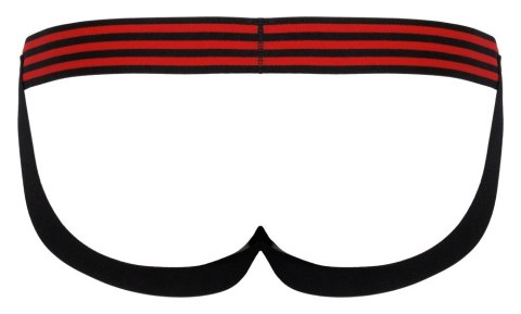 Svenjoyment - Męskie Jockstrap Z Elastycznym Paseczkiem Czarno/Czerwone S/M