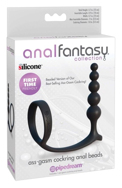 Anal Fantasy - Kulkowy Korek Analny Z Pierścieniem Na Penisa 12 Cm Anal Fantasy - Kulkowy Korek Analny Z Pierścieniem Na Penisa 12 Cm