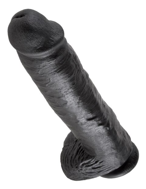 King Cock - Realistyczne Dildo Z Żołędziem Jądrami I Żyłkami 28 CM Czarny King Cock - Realistyczne Dildo Z Żołędziem Jądrami I Żyłkami 28 CM Czarny
