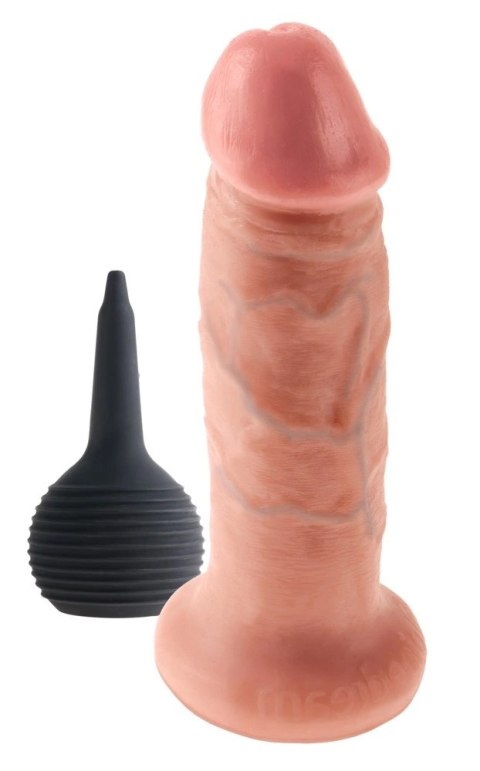 King Cock - Realistyczne Naturalne Dildo Z Wytryskiem 15 CM Jasny Kolor Skóry King Cock - Realistyczne Naturalne Dildo Z Wytryskiem 15 CM Jasny Kolor Skóry