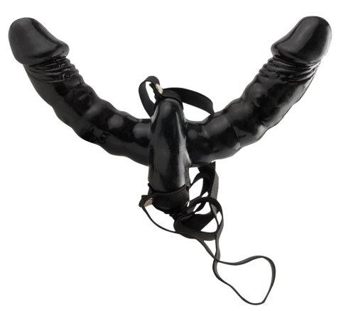 Fetish Fantasy Series - Uprząż Strap-On Z Podwójnym Czarnym Wibratorem Fetish Fantasy Series - Uprząż Strap-On Z Podwójnym Czarnym Wibratorem