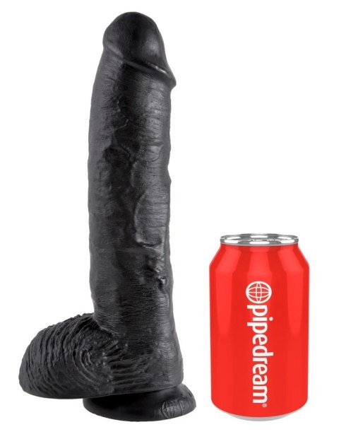 King Cock - Realistyczne Dildo Z Żołędziem Jądrami I Żyłkami 25 CM Czarny King Cock - Realistyczne Dildo Z Żołędziem Jądrami I Żyłkami 25 CM Czarny