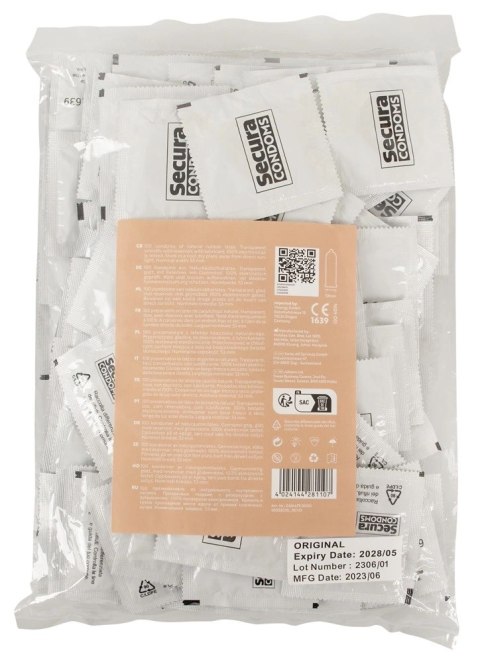 Secura Original - Prezerwatywy Klasyczne Z Wilgotną Powłoką 100pcs Box Secura Original - Prezerwatywy Klasyczne Z Wilgotną Powłoką 100pcs Box