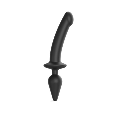 Strap-On-Me - Dwustronne Dildo Z Korkiem Analnym Czarne L Strap-On-Me - Dwustronne Dildo Z Korkiem Analnym Czarne L