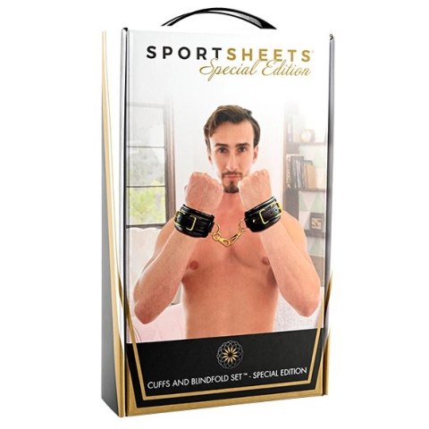 Kajdanki i opaska - Sportsheets Cuffs and Blindfold Set Special Edition Kajdanki i opaska - Sportsheets Cuffs and Blindfold Set Special Edition