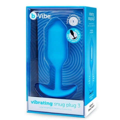 Plug analny wibrujący - B-Vibe Vibrating Snug Plug 3 Blue Plug analny wibrujący - B-Vibe Vibrating Snug Plug 3 Blue