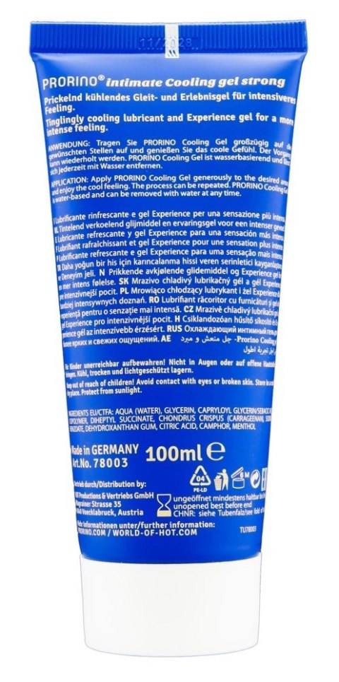 PRORINO - Stymulujący Żel Cooling Gel Strong 100 ml PRORINO - Stymulujący Żel Cooling Gel Strong 100 ml