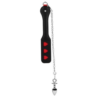Łopatka z metalowym korkiem analnym Hearts Paddle Ouch! by shots Łopatka z metalowym korkiem analnym Hearts Paddle Ouch! by shots