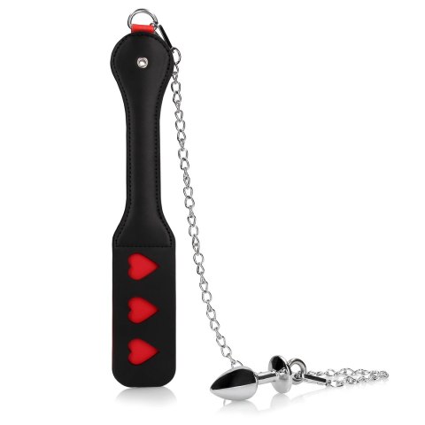 Łopatka z metalowym korkiem analnym Hearts Paddle Ouch! by shots Łopatka z metalowym korkiem analnym Hearts Paddle Ouch! by shots