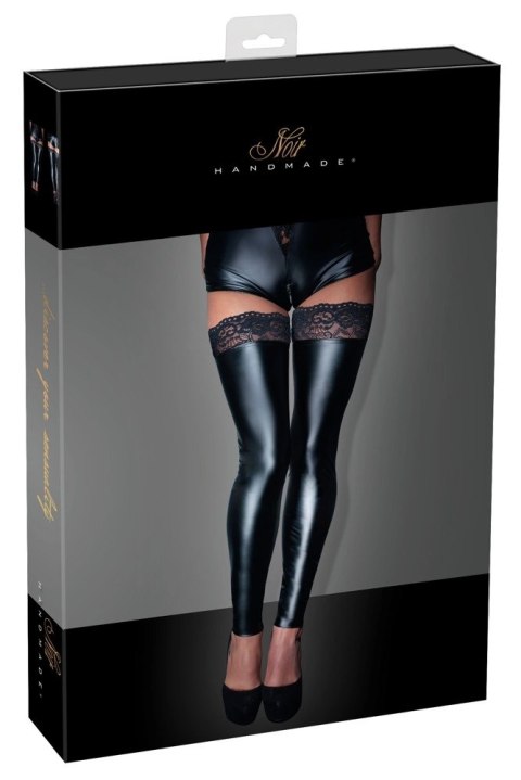Noir - Seksowne Matowe Pończochy Z Elegancką Koronką Czarne M Noir - Seksowne Matowe Pończochy Z Elegancką Koronką Czarne M
