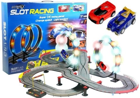 Tor Wyścigowy 2 Autka Slot Cars 1:43 Pętla Lampki Tor Wyścigowy 2 Autka Slot Cars 1:43 Pętla Lampki