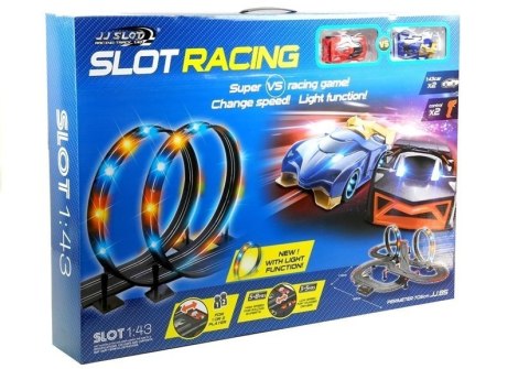 Tor Wyścigowy 2 Autka Slot Cars 1:43 Pętla Lampki Tor Wyścigowy 2 Autka Slot Cars 1:43 Pętla Lampki