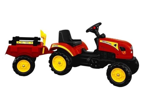 Traktor Branson z Przyczepą czerwony Pedały 135 cm Traktor Branson z Przyczepą czerwony Pedały 135 cm