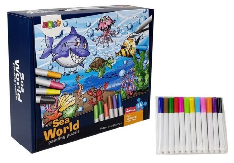 Puzzle Dla Dzieci Do Kolorowania Świat Wodny Pisaki 24 el Puzzle Dla Dzieci Do Kolorowania Świat Wodny Pisaki 24 el