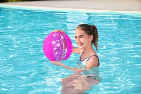 Piłka Plażowa Z Brokatem Rózowa 41cm Bestway 31050 Piłka Plażowa Z Brokatem Rózowa 41cm Bestway 31050