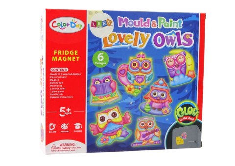 Zestaw DIY Do Malowania Świecące Sowy Gips Magnesy Zestaw DIY Do Malowania Świecące Sowy Gips Magnesy