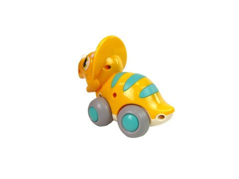 Dinozaur Na Kółkach Żółty Triceratops Figurka Dinozaur Na Kółkach Żółty Triceratops Figurka