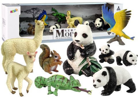 Figurka Zwierzęta Zestaw Papuga Panda Figurka Zwierzęta Zestaw Papuga Panda