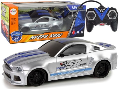 Sportowe Szybkie Auto Zdalnie Sterowane R/C Srebrne 1:24 Speed King Sportowe Szybkie Auto Zdalnie Sterowane R/C Srebrne 1:24 Speed King