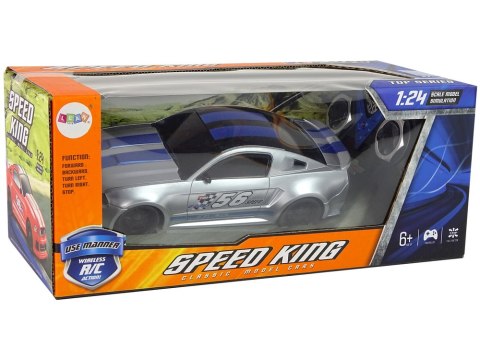 Sportowe Szybkie Auto Zdalnie Sterowane R/C Srebrne 1:24 Speed King Sportowe Szybkie Auto Zdalnie Sterowane R/C Srebrne 1:24 Speed King
