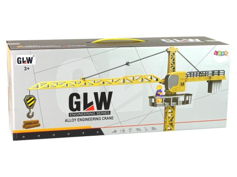 Pojazd Budowlany Żuraw Dźwig 95 cm Żółty Pojazd Budowlany Żuraw Dźwig 95 cm Żółty