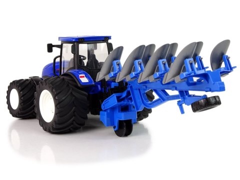 Traktor Zdalnie Sterowany 1:24 Pług Metalowy Niebieski Traktor Zdalnie Sterowany 1:24 Pług Metalowy Niebieski
