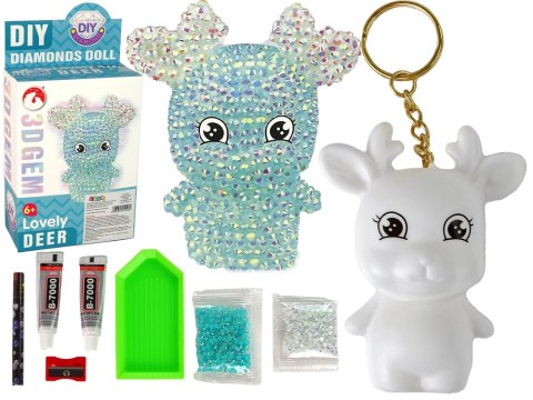 Zestaw DIY Diamentowy Renifer DIY Kryształki Brelok 3D Niebieski Zestaw DIY Diamentowy Renifer DIY Kryształki Brelok 3D Niebieski
