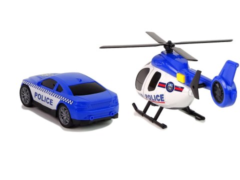 Zestaw Policja Laweta Ciężarówka Autko Helikopter Dźwięk Światła Zestaw Policja Laweta Ciężarówka Autko Helikopter Dźwięk Światła