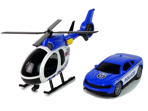 Zestaw Policja Laweta Ciężarówka Autko Helikopter Dźwięk Światła Zestaw Policja Laweta Ciężarówka Autko Helikopter Dźwięk Światła
