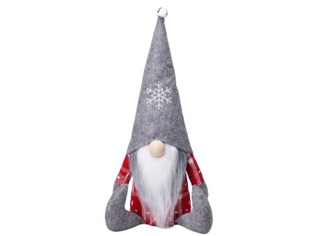 Krasnal Skrzat Świąteczny Szara Czapka Dzwoneczek 32cm Krasnal Skrzat Świąteczny Szara Czapka Dzwoneczek 32cm